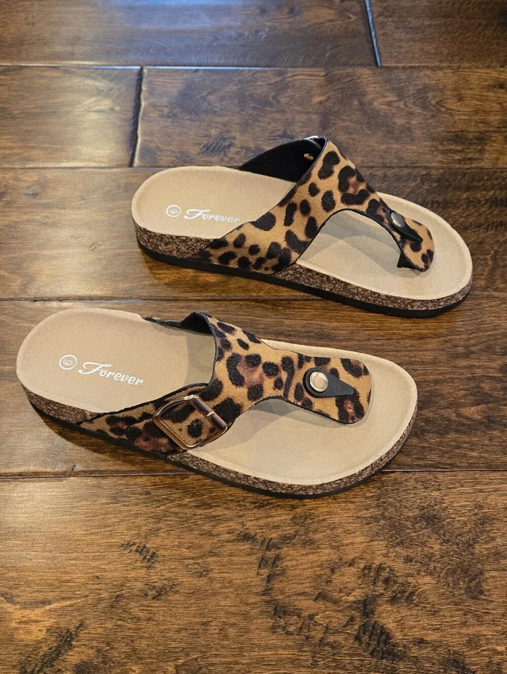 NWT Forever Sandals Size 6 Leopard Print - Picture 4 of 7